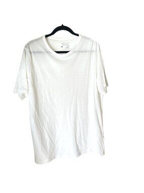 Perry Ellis Mens White Crew Neck T-Shirt XL 60% Cotton 40% Polyester